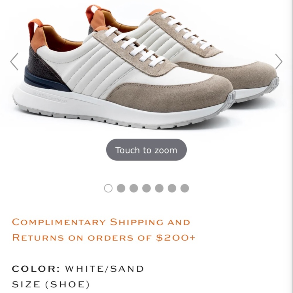 Martin Dingman White and Tan Sneakers